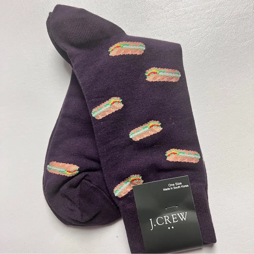 J.Crew Men's Sandwich Print Graphic Design Trouser Socks Onesize NWT